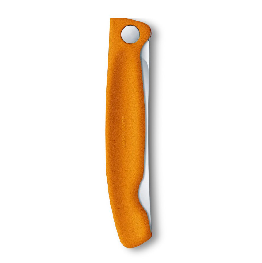 Cuchillo de mesa plegable Victorinox Swiss Classic filo dentado mango naranja