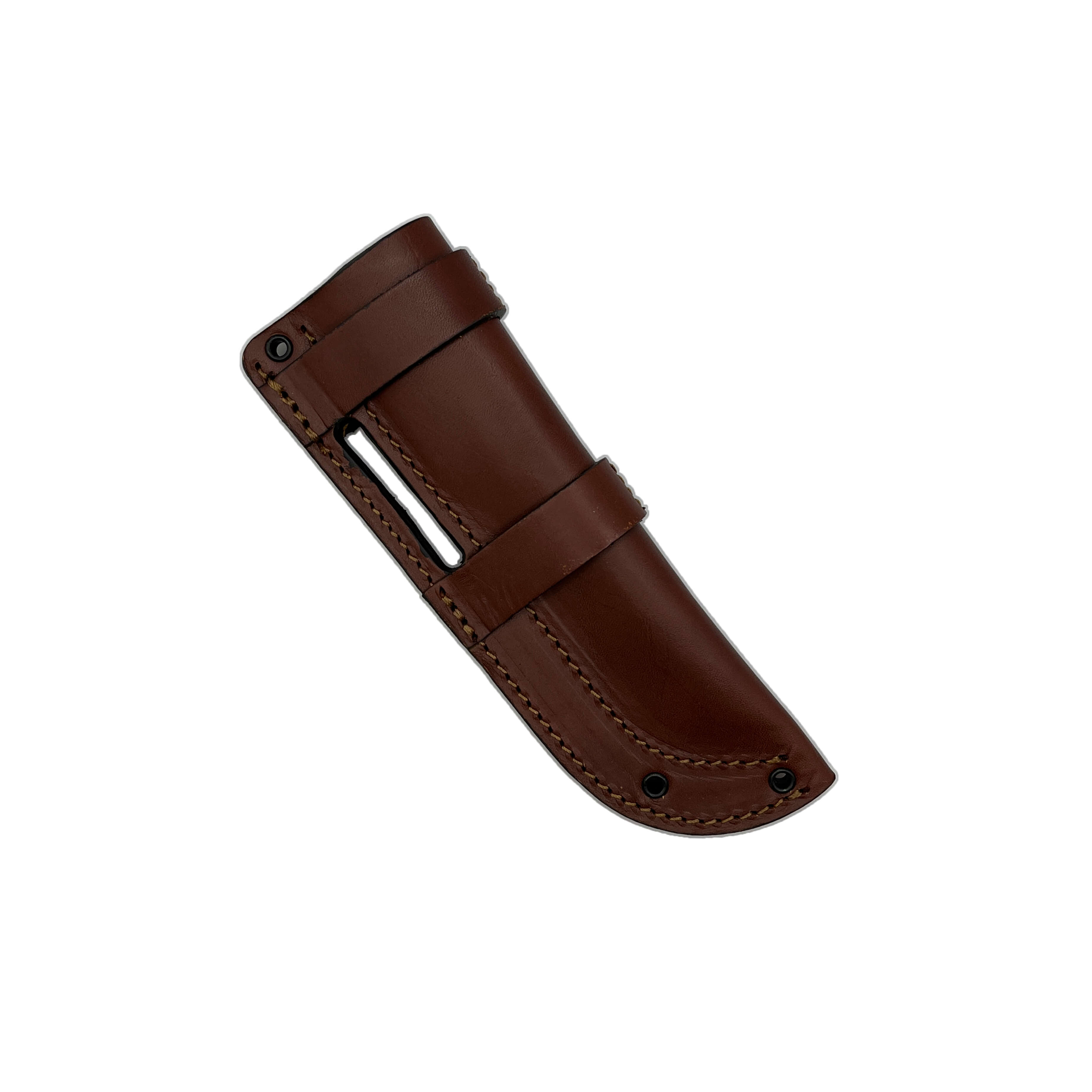 Cuchillo bushcraft Amarok-4F con mango de madera de olivo y hoja de 4" filo plano