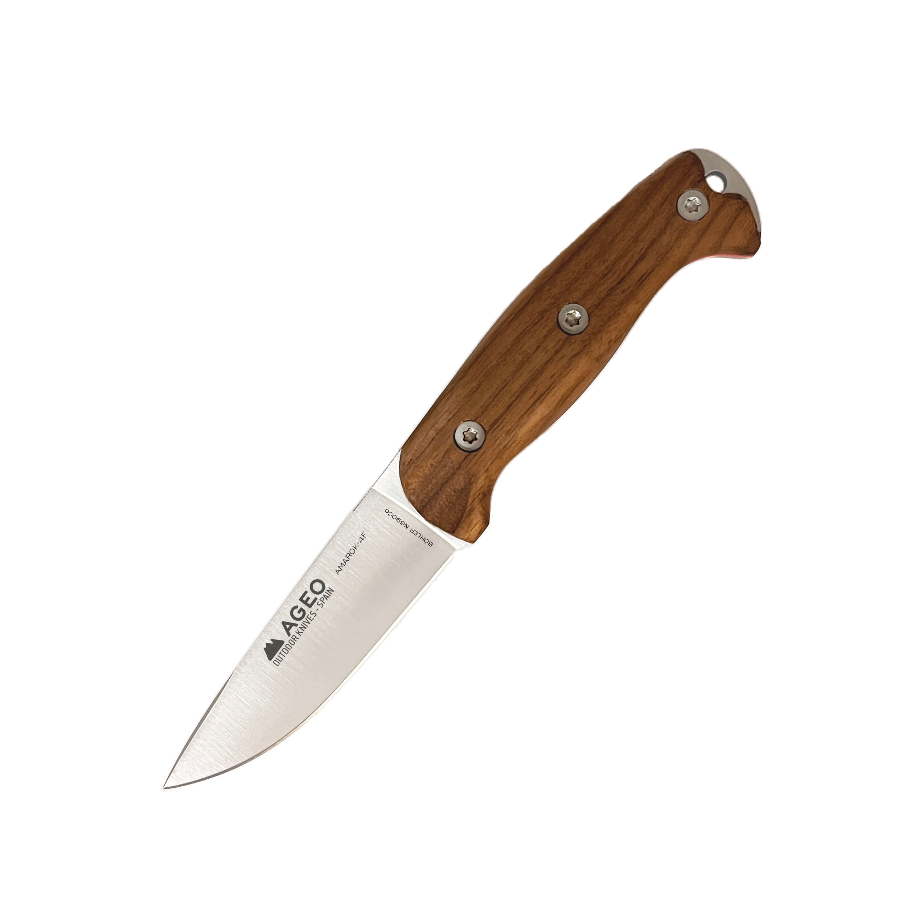 Cuchillo bushcraft Amarok-4F con mango de madera de nogal y hoja ...