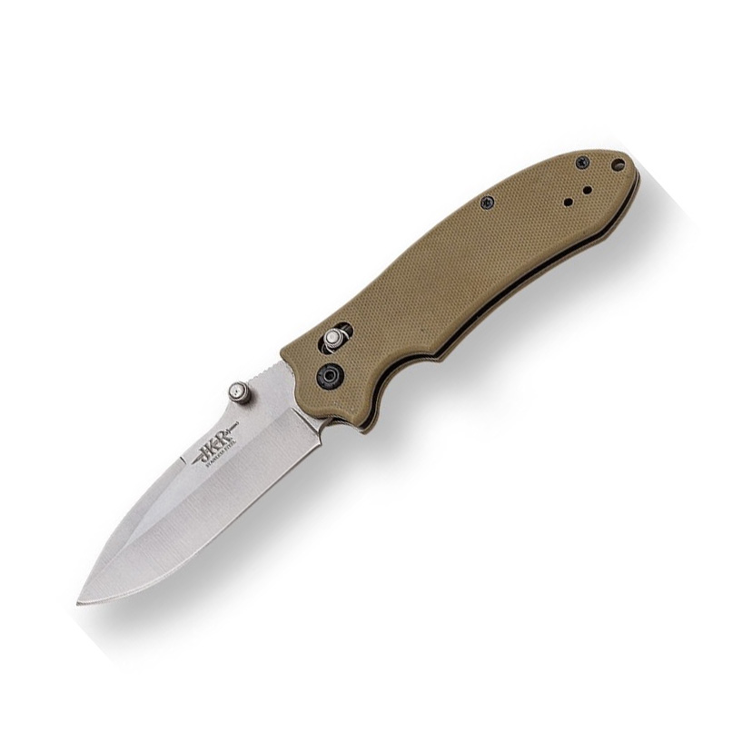 Navaja táctica con bloqueo axis de G10 marrón y hoja de 8.4 cm