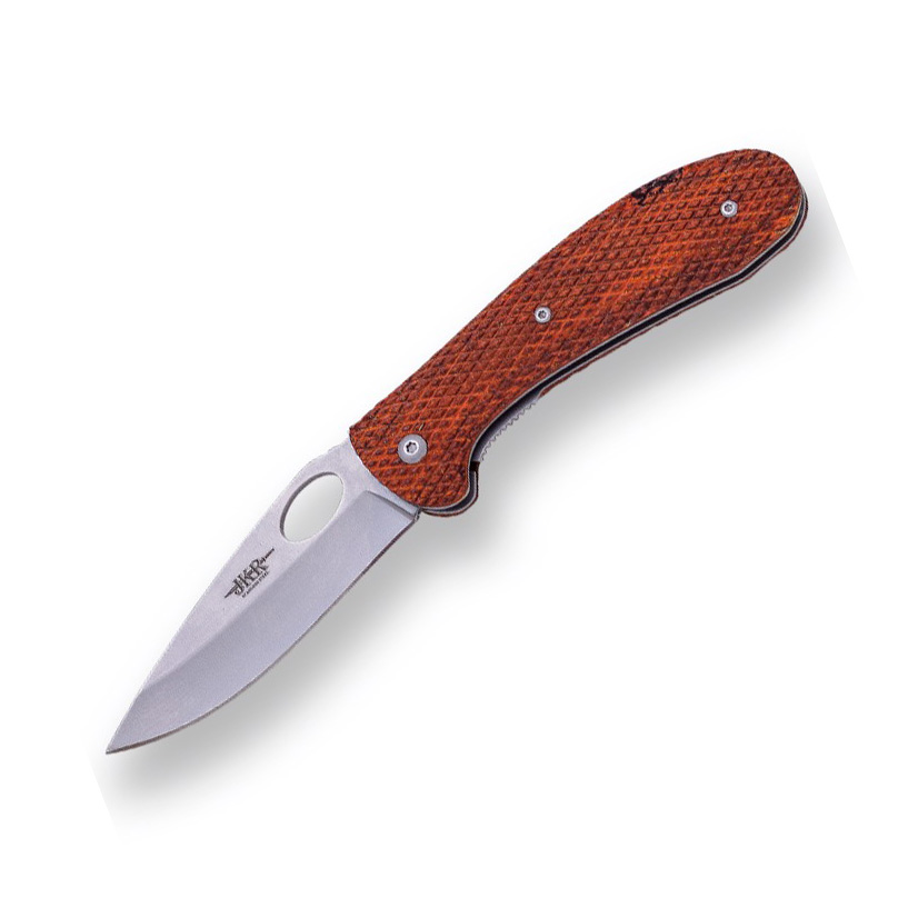 Navaja deportiva con mango de madera palisandro y hoja de 8,7 cm
