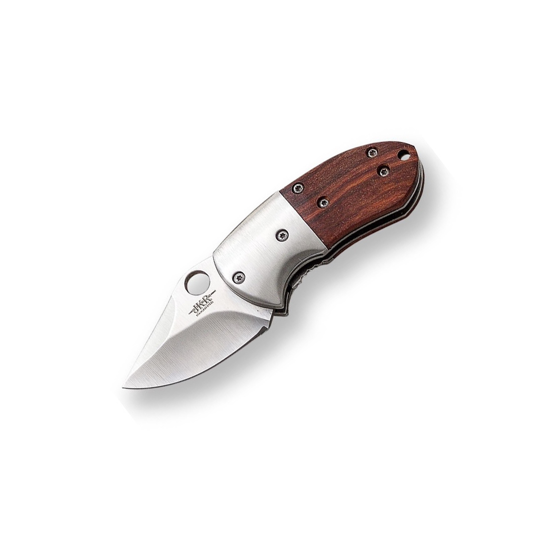 Navaja ratón con mango de madera y acero inox y hoja de 4.5 cm