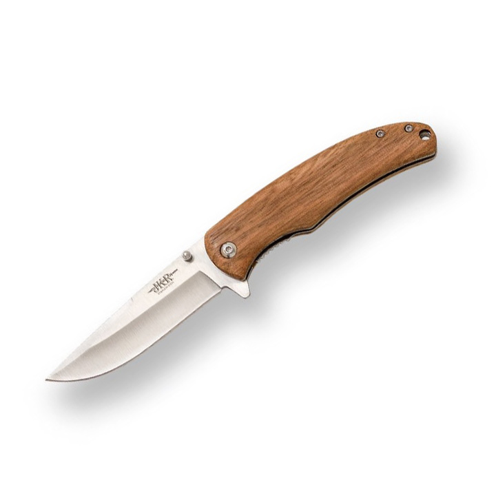 Navaja JKR con mango de madera de zebrano y hoja de 8,5 cm