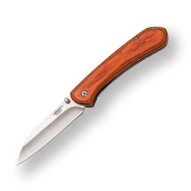 Navaja JKR con mango de madera roja y hoja de 8,5 cm con tetón