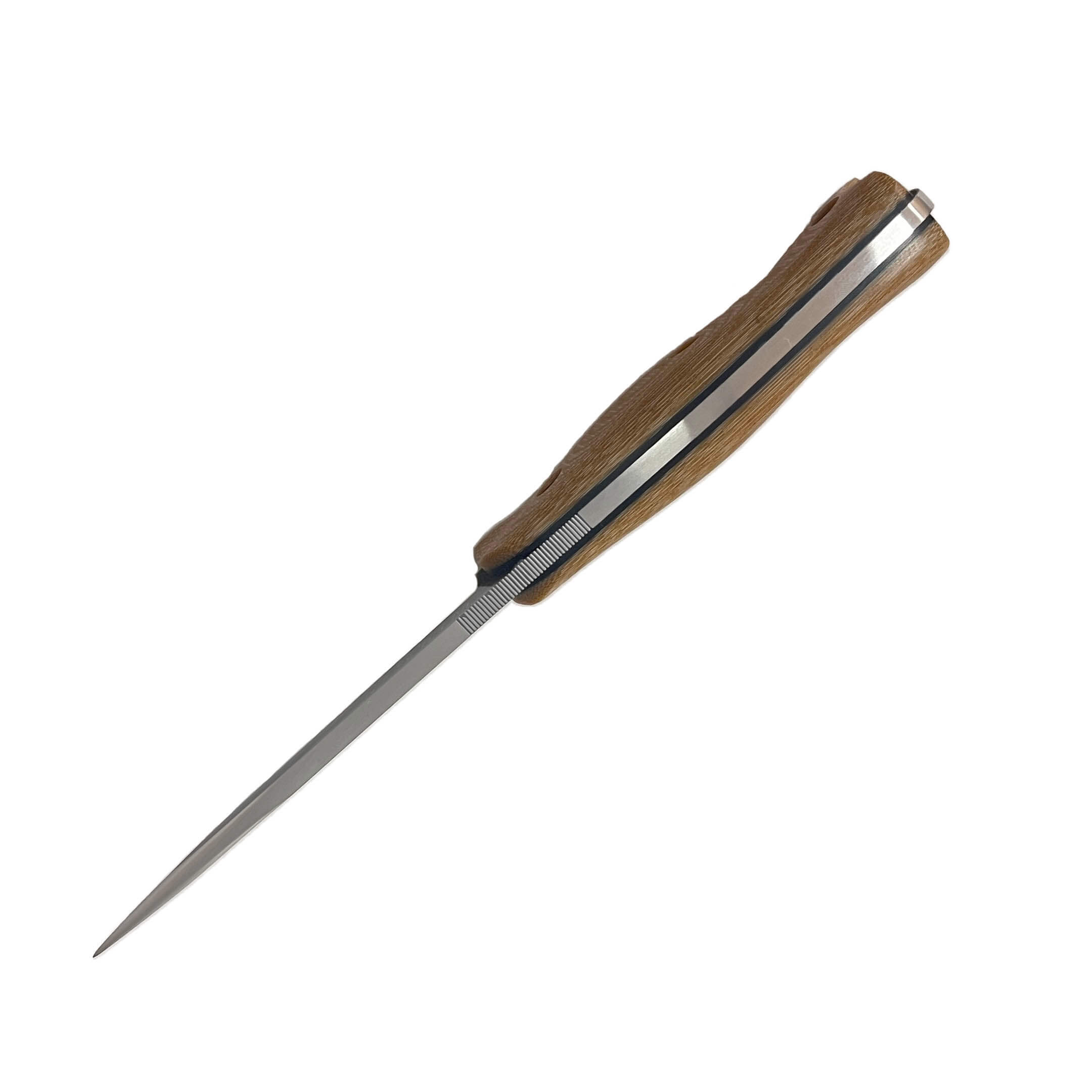 Cuchillo bushcraft Amarok 5 con mango de micarta canvas desierto y hoja de 5"