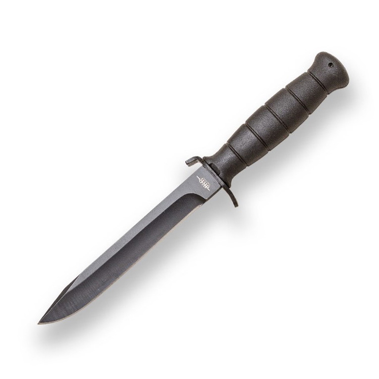 Couteau de combat avec lame noire de 16,5 cm et manche en ABS noi...