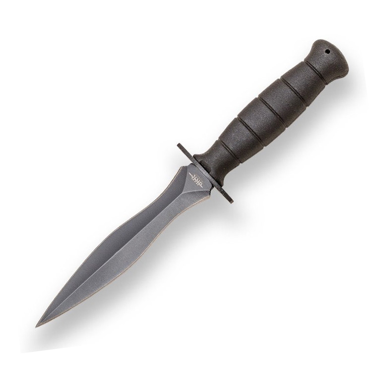 Cuchillo de combate con hoja negra de doble filo de 15.5 cm y pu�...