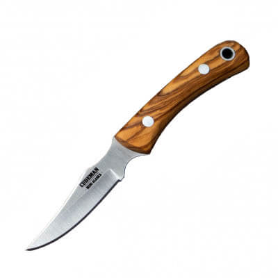 Cuchillo Cudeman Mini Alaska con mango de madera de olivo y funda...