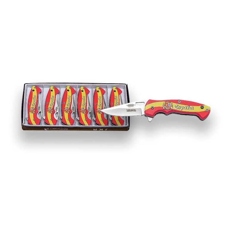 Lot de 6 couteaux de poche avec le drapeau espagnol