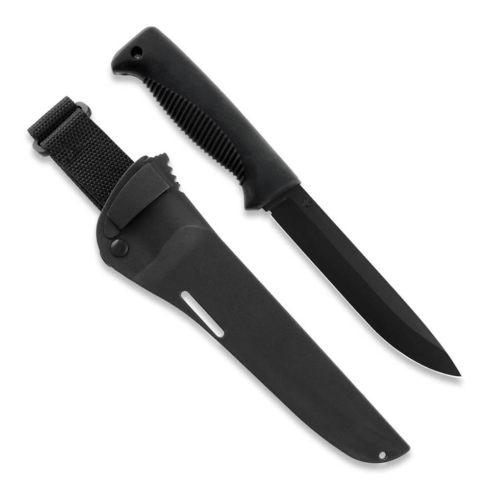 Cuchillo M95 Ranger Puukko con hoja teflonada, mango de TPE negro...
