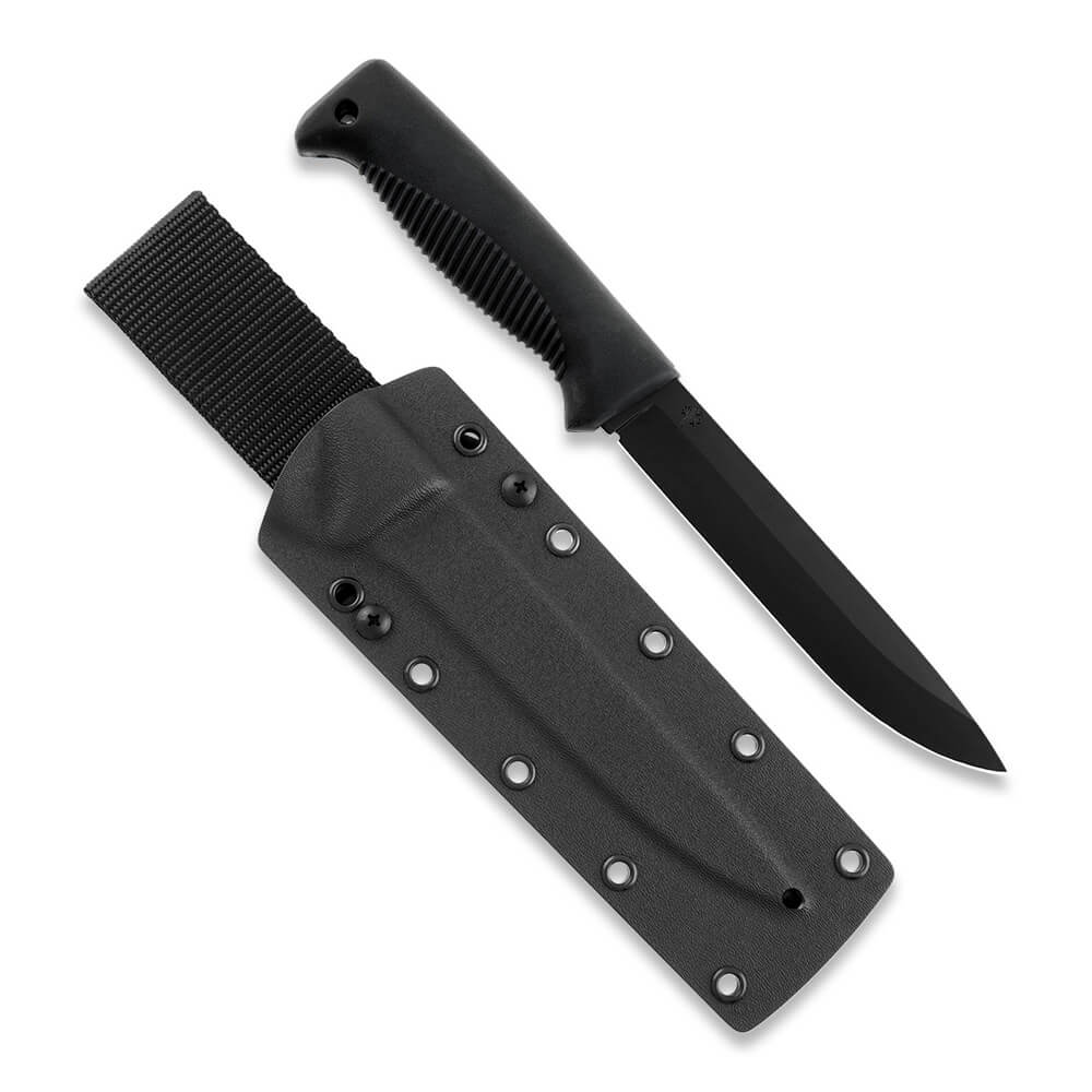 Cuchillo M95 Ranger Puukko con hoja teflonada, mango de TPE negro...