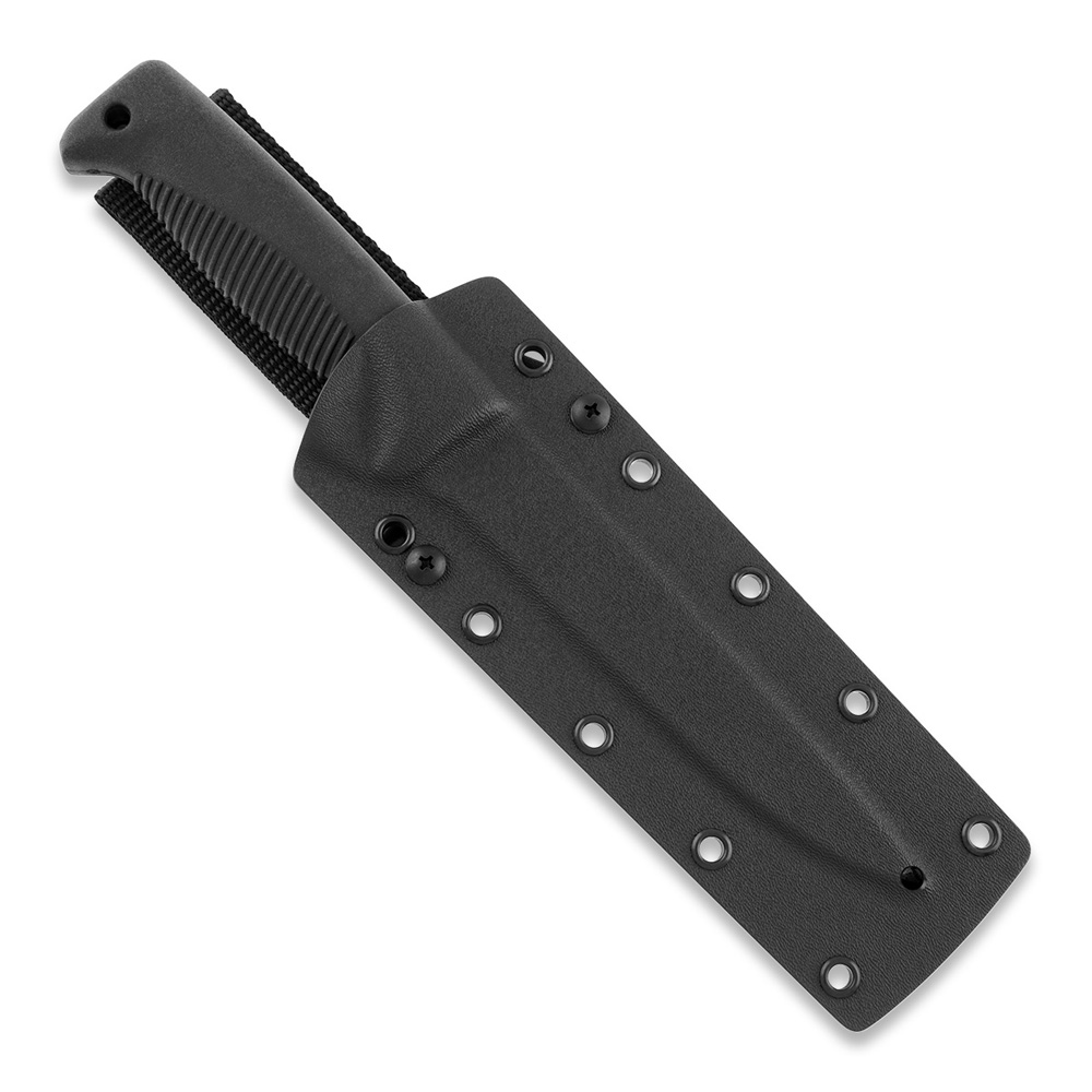 Cuchillo M95 Ranger Puukko con hoja teflonada, mango de TPE negro y funda kydex negra