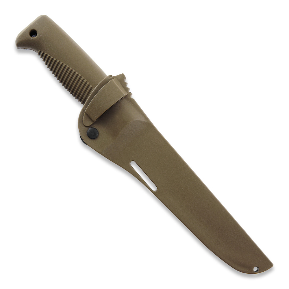 Cuchillo M95 Ranger Puukko con hoja recubierta de cerakote coyote y mango de TPE y funda de composite coyote