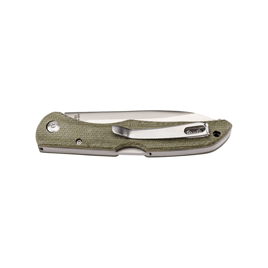 Navaja táctica Herbertz con hoja drop point de 8.9 cm y mango de micarta verde