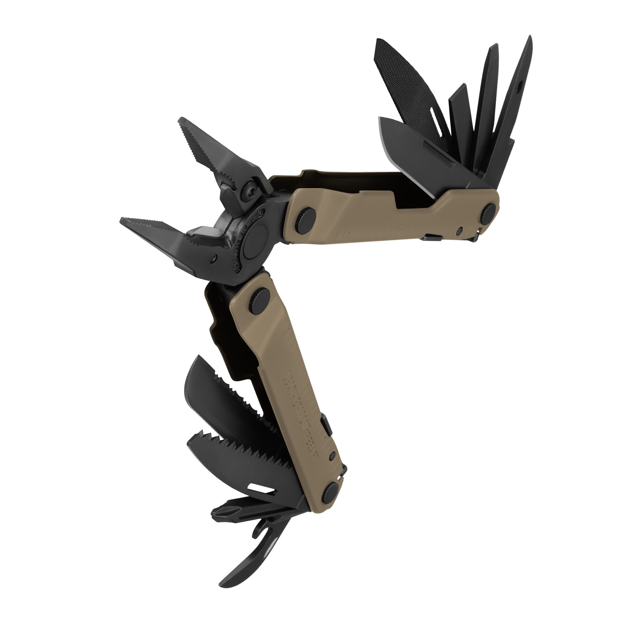 Alicate multiherramienta Leatherman Rebar coyote y tan con 17 usos