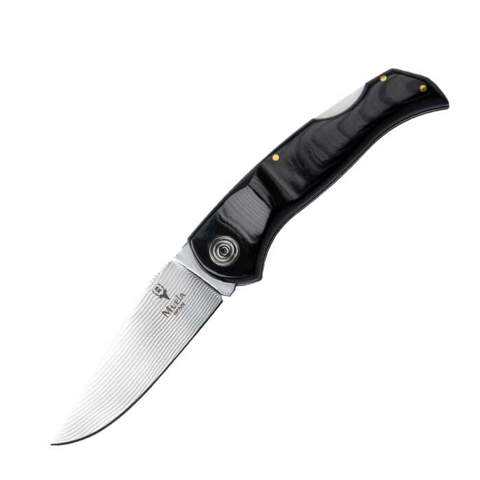Navaja de colección Muela Navalia damasco con mango de micarta n...