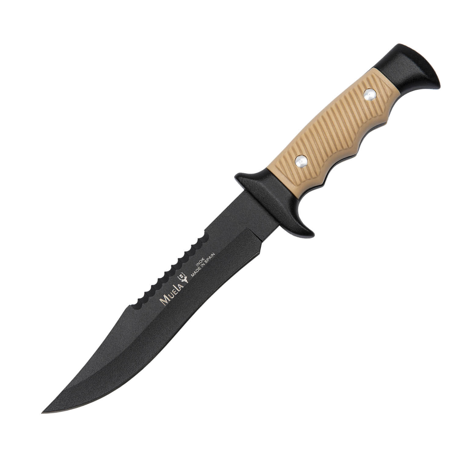 Cuchillo Muela 5161-D con hoja negra de 16 cm y mango de zamak ne...