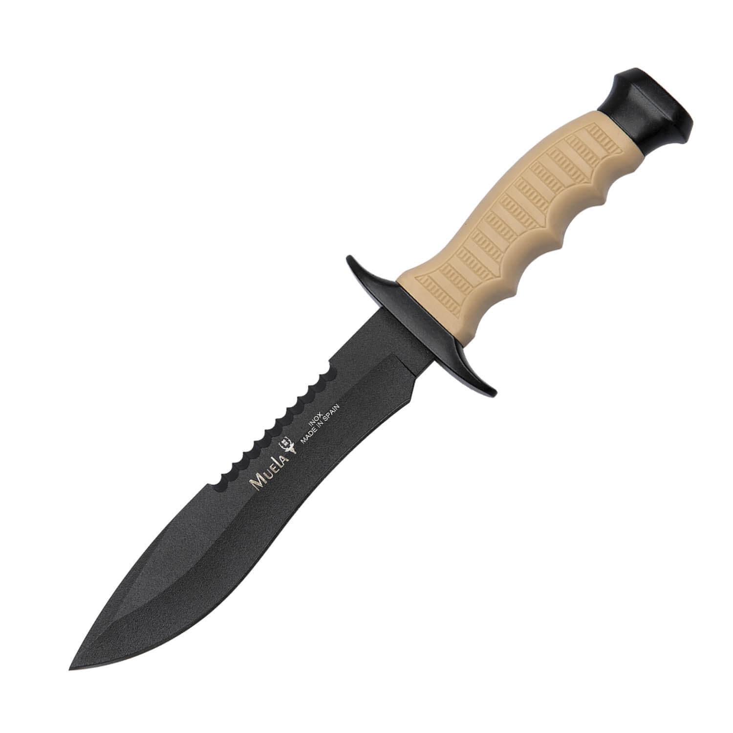 Cuchillo Muela 85-181D con hoja negra de 18 cm y mango de zamak n...