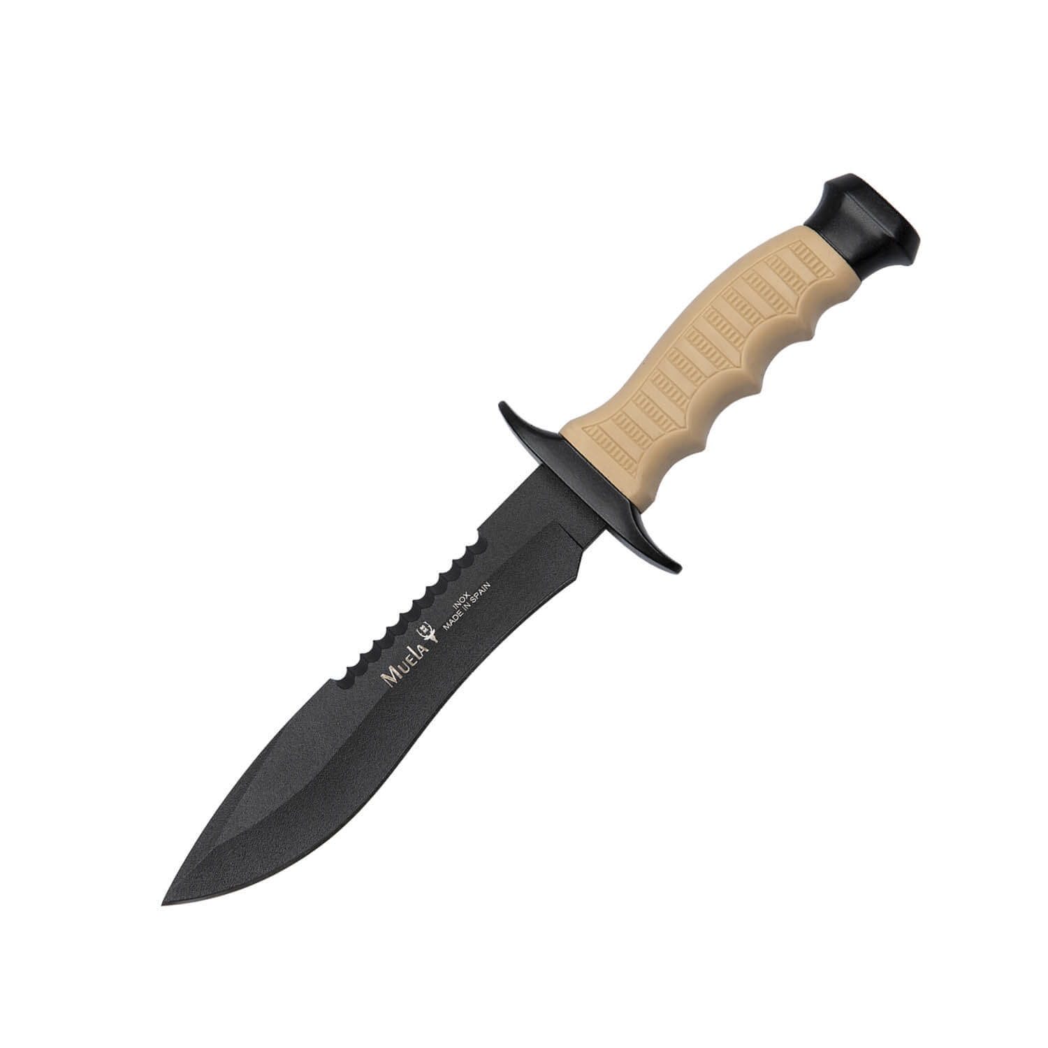 Cuchillo Muela 85-161D con hoja negra de 16 cm y mango de zamak n...