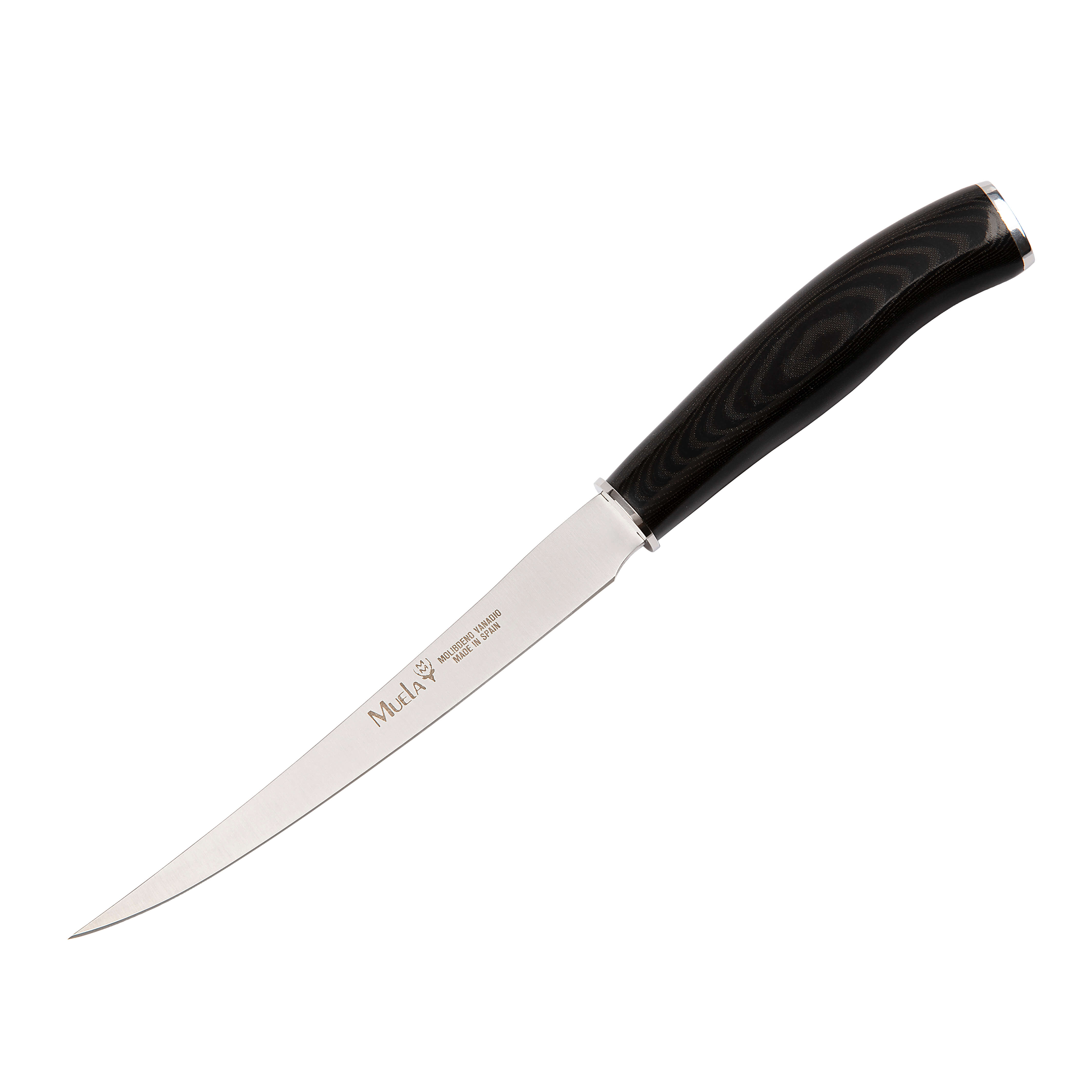 Cuchillo filetero Muela FP-15M con mango de micarta negra y hoja ...