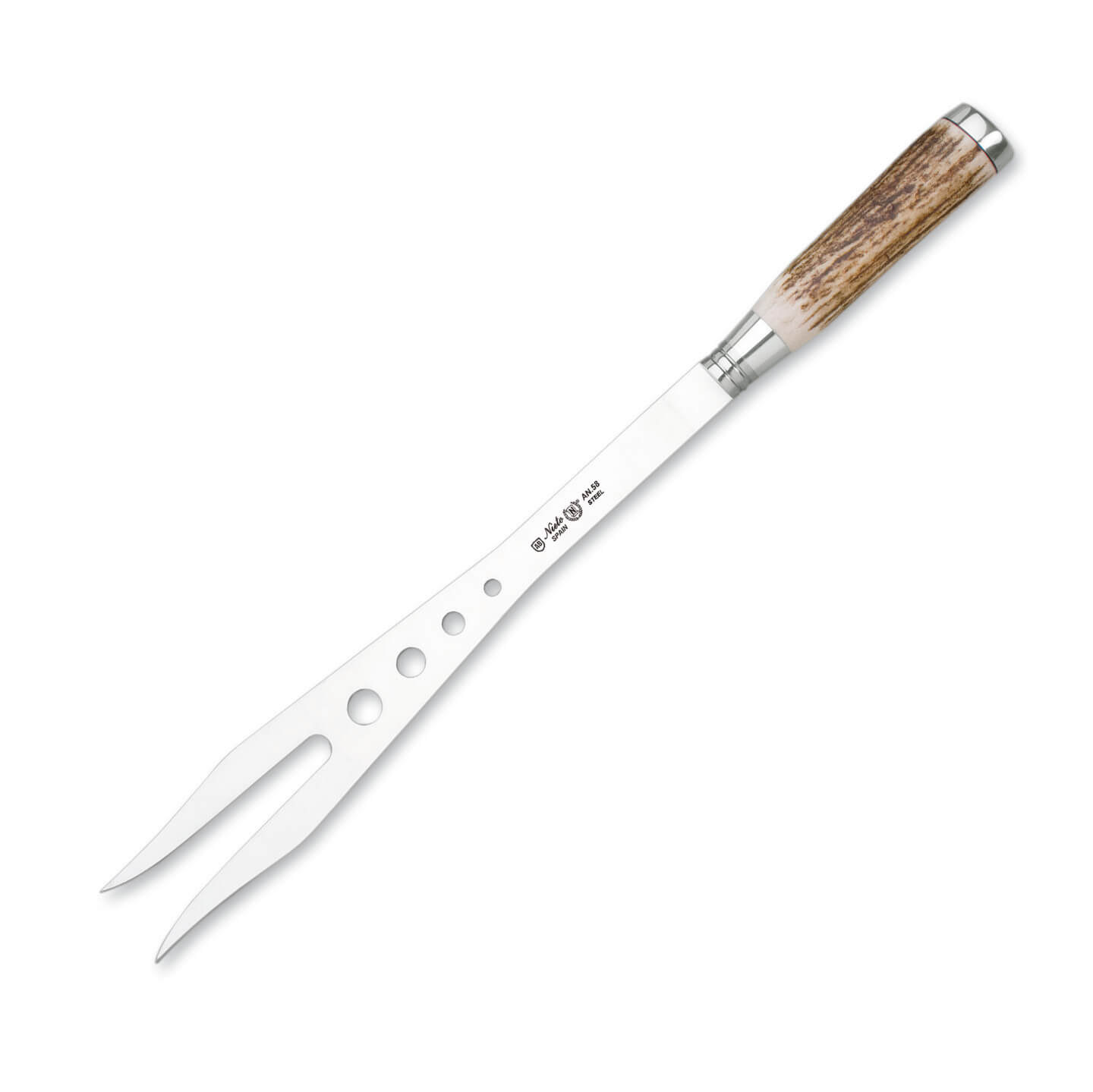 Tenedor de trinchar Nieto Gaucho T-260 con mango de asta de cierv...