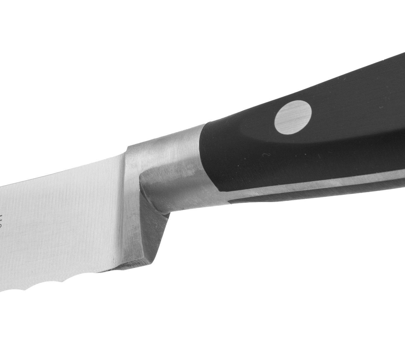 Cuchillo panero Arcos Riviera Negra con hoja dentada de 20 cm