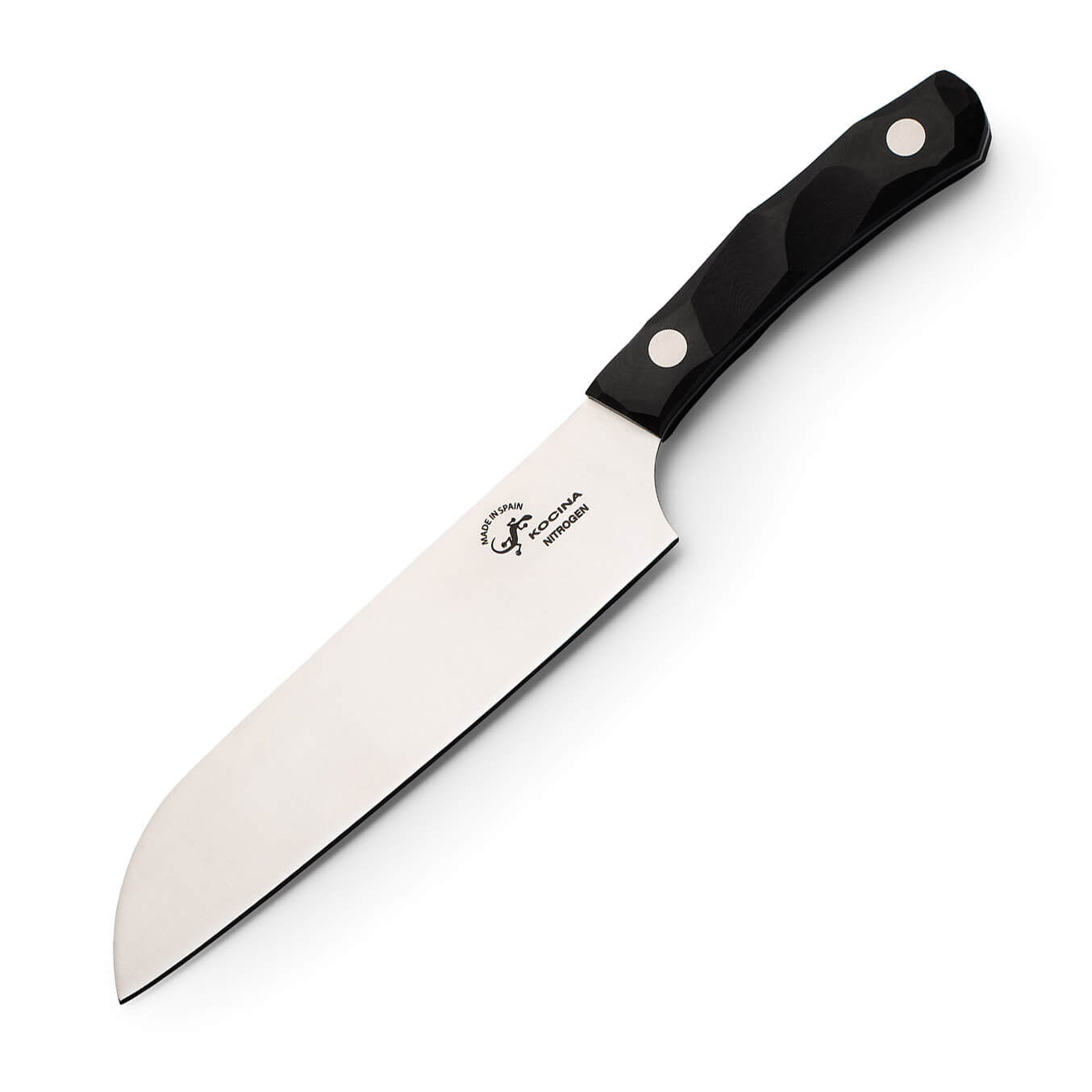 Cuchillo Santoku de 20 cm de hoja y mango de HDM-300 negro Salama...
