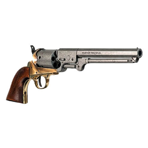 Réplica Colt Navy 1851 con cachas de madera, metal envejecido y ...