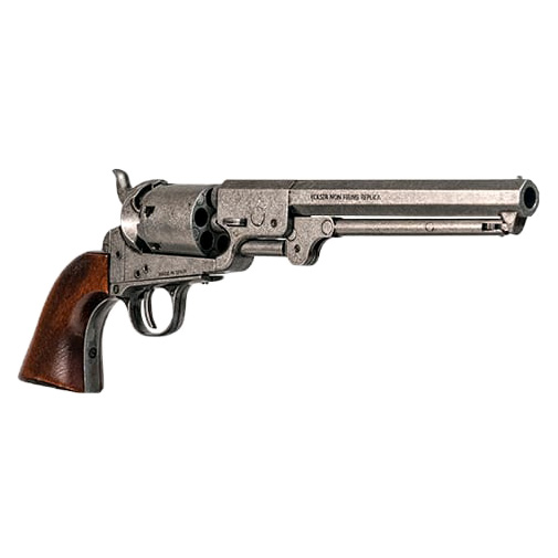 Réplica Colt Navy 1851 con cachas de madera y metal envejecido 
