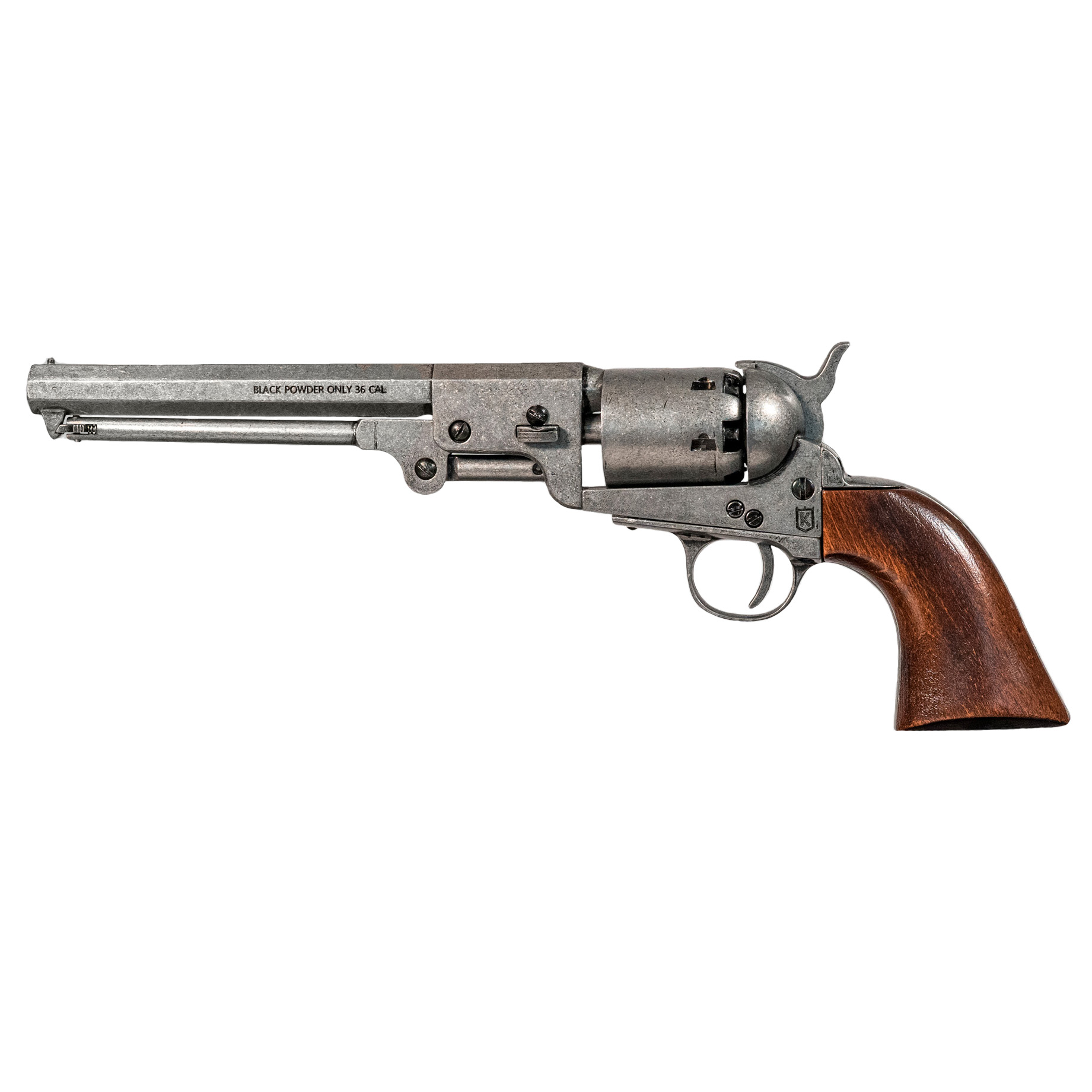 Réplica Colt Navy 1851 con cachas de madera y metal envejecido 