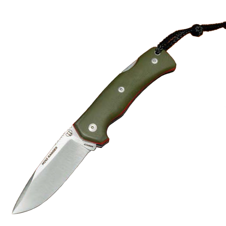 Mini ranger Cudeman con mango de G10 verde.