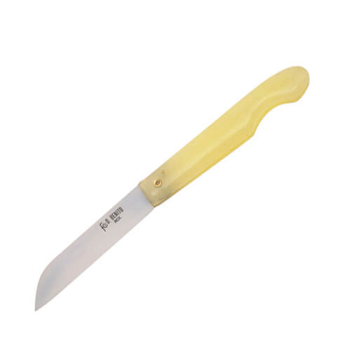 Navaja marinera con mango amarillo y hoja de 95 mm con corte rect...
