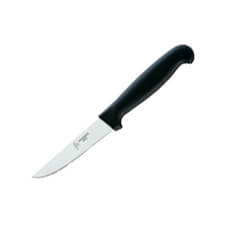 Cuchillo de cocina con mango inyectado negro y hoja recta de 10 c...