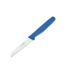 Cuchillo de cocina con mango inyectado azul y hoja plana de 8 cm ...