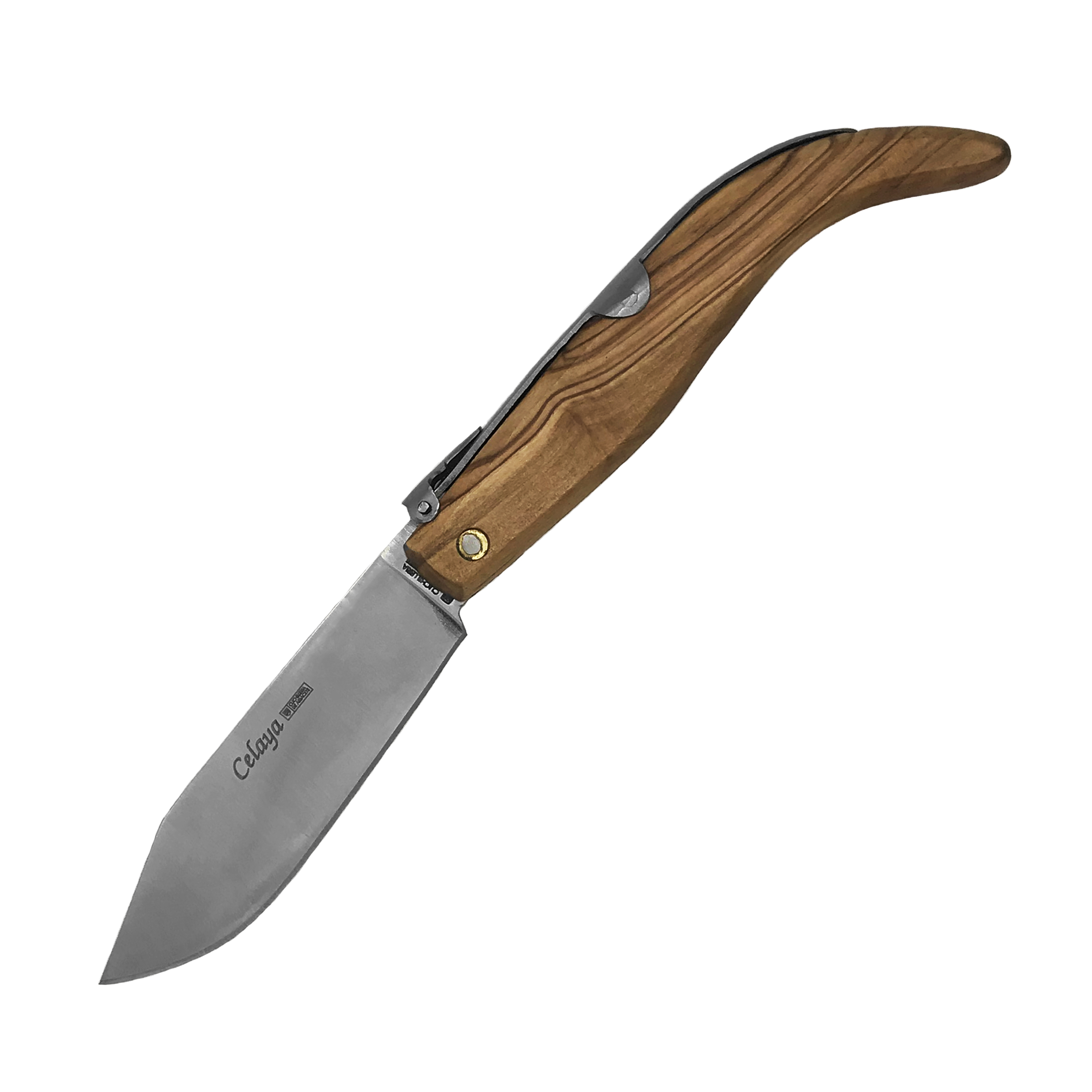 Navajas Pastora artesana con mango de madera de olivo y hoja de 10 cm