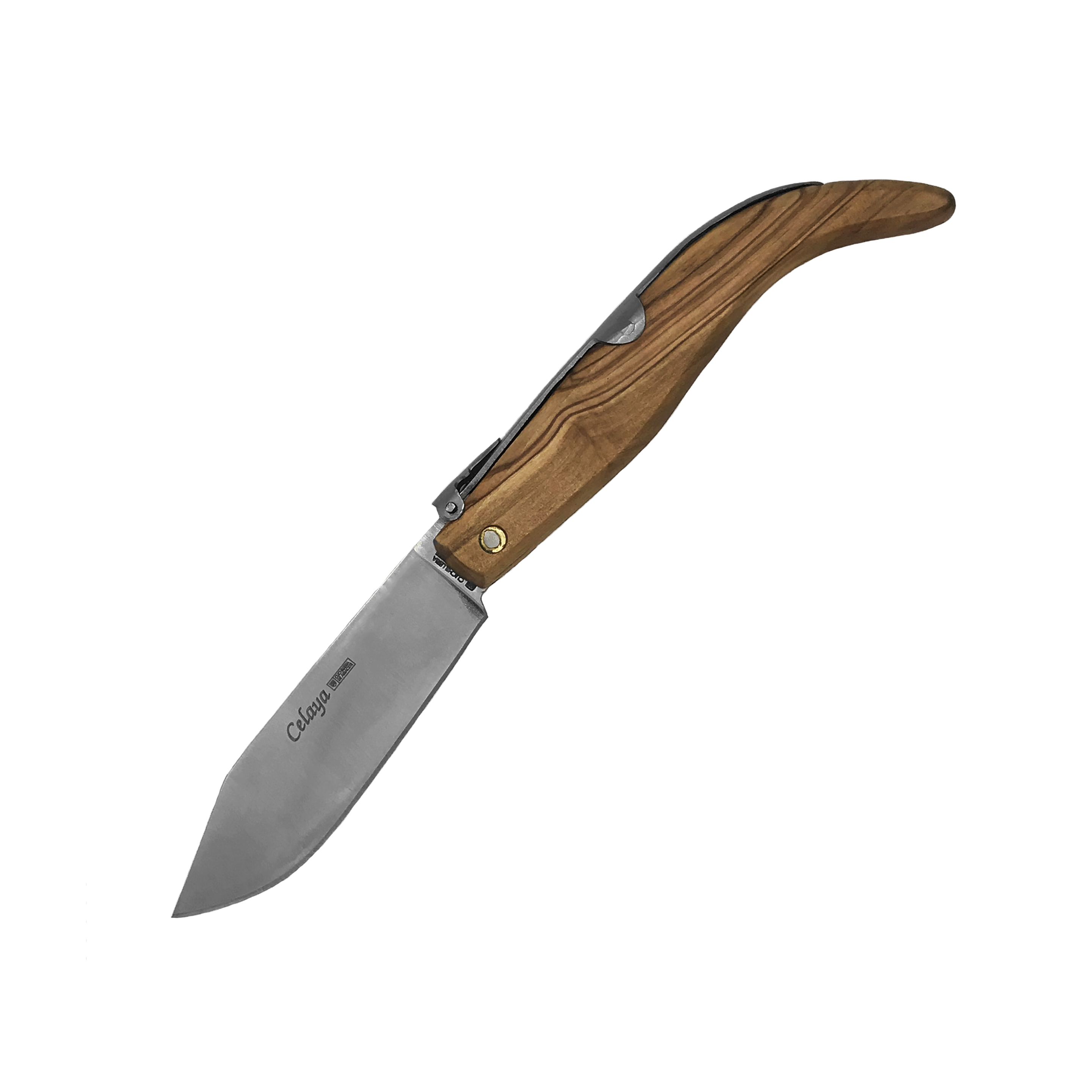 Navajas Pastora artesana con mango de madera de olivo y hoja de 7 cm