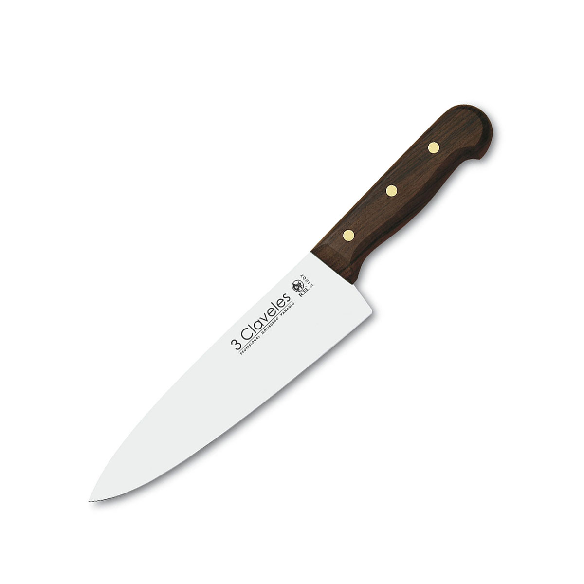 Cuchillo cocinero con mango de madera de palisandro y hoja de 21 cm 3 Claveles