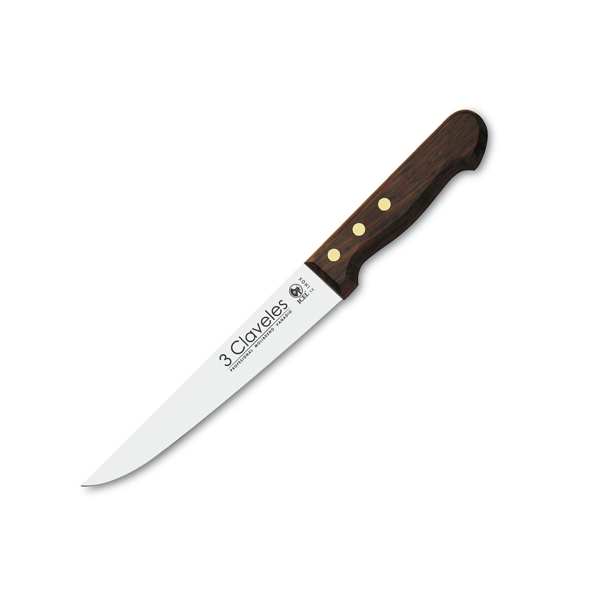 Cuchillo cocinero con mango de madera de palosanto y hoja de 21 cm 3 Claveles