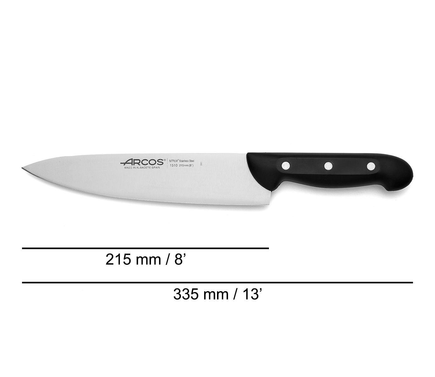 Juego de tres cuchillos cocineros y tijeras Arcos Maitre