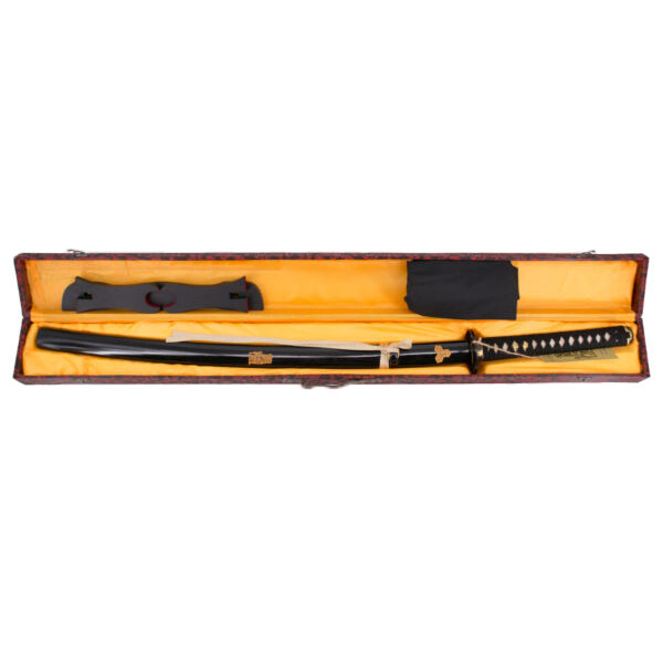 Katana funcional Hattori Hanzo Kill Bill La novia en color negro con detalle de león