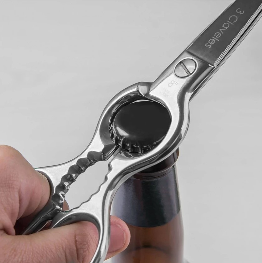 Tijeras de cocina varios usos de 8" en acero inoxidable con acabado brillo