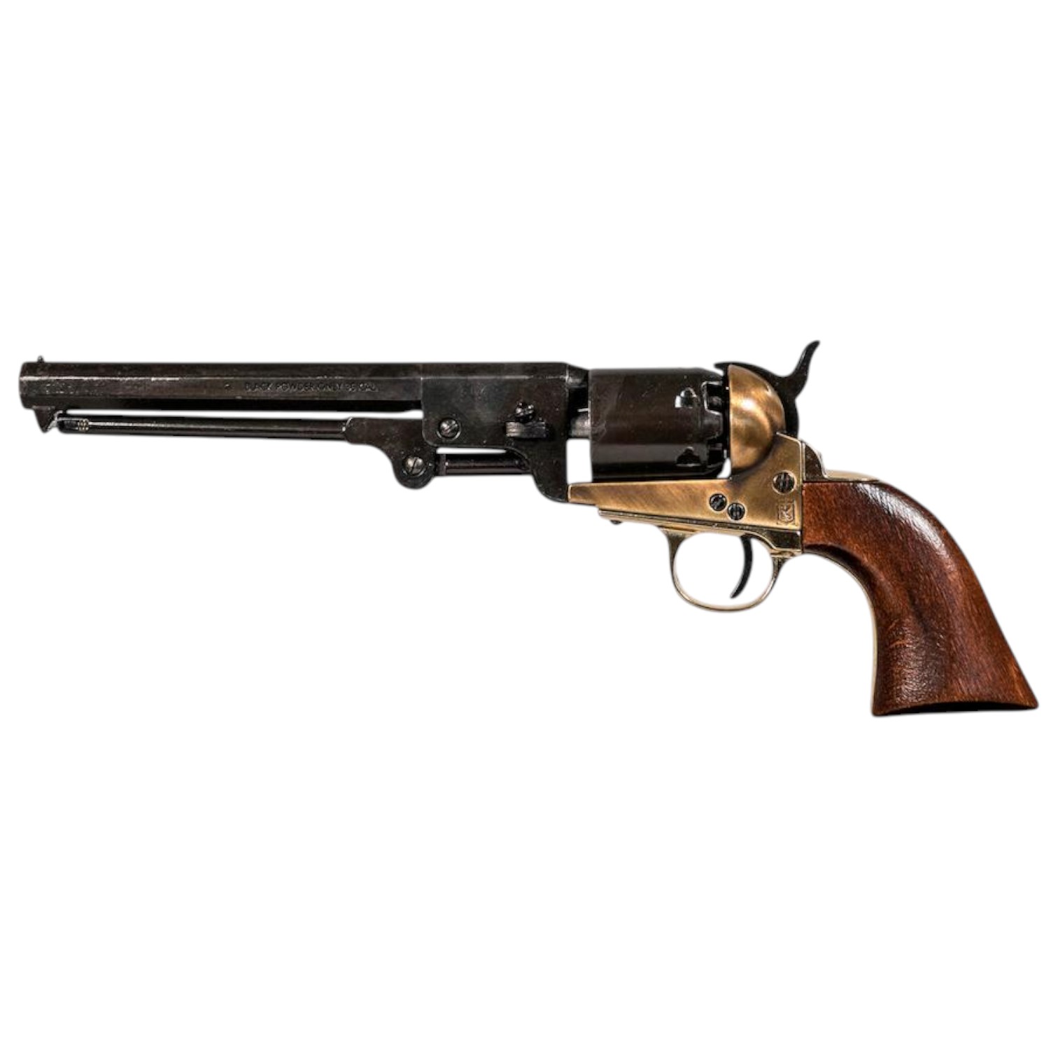 Réplica Colt Navy 1851 con cachas de madera, metal negro y latón