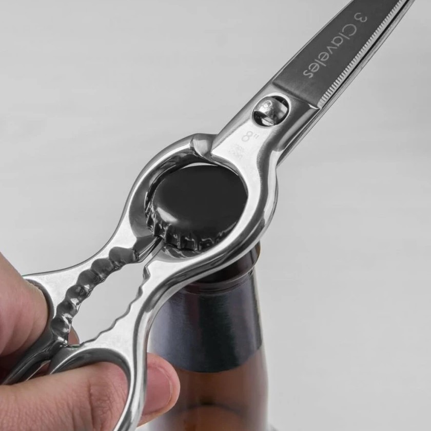 Tijera de cocina varios usos desmontable de 8" en acero inoxidable con acabado brillo