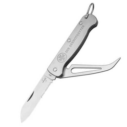 Stainless steel multipurpose pocket knife for maritime rescues