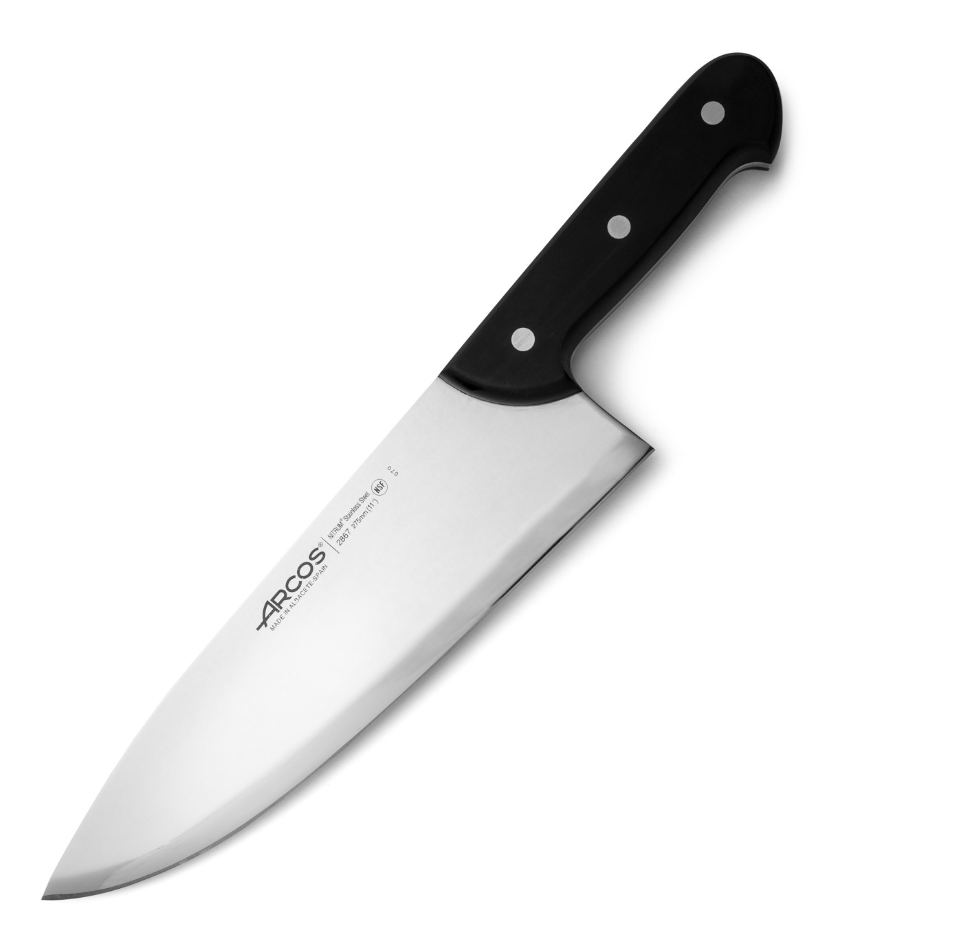 Cuchillo Carnicero Arcos Universal con hoja ancha de 27.5 cm y mango de Polioximetileno