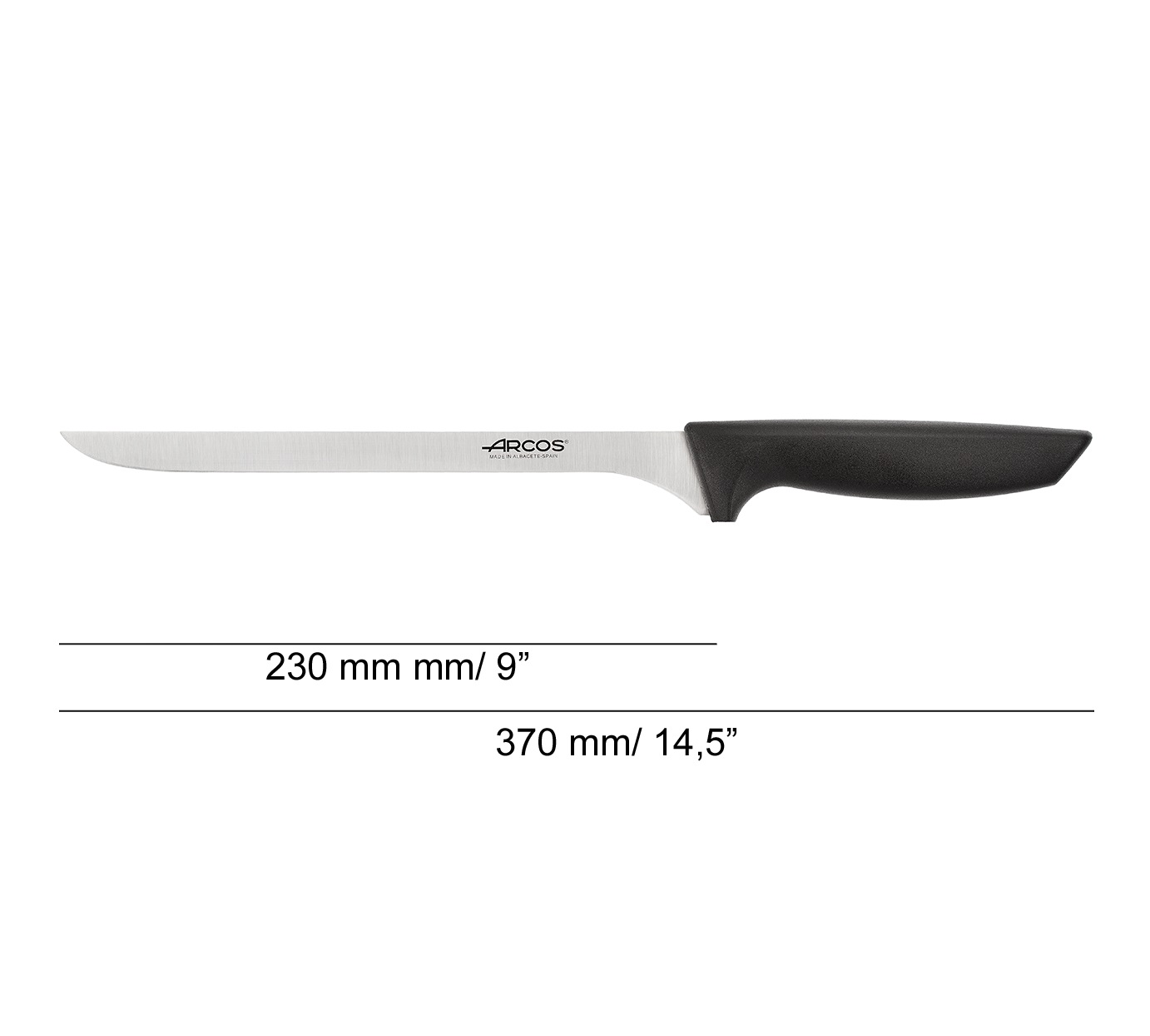 Set de cuchillo jamonero y chaira Arcos serie Niza