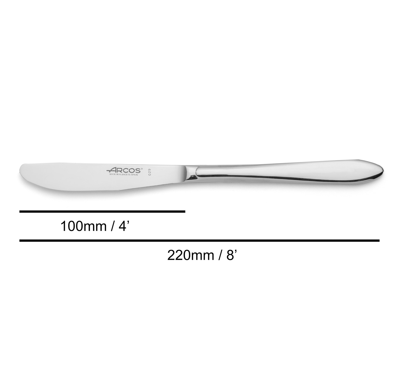 12 cuchillos de mesa Arcos serie Berlín acero inoxidable 220 mm