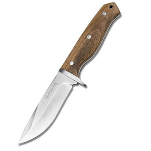 Cuchillo de exterior con mango de madera de nogal