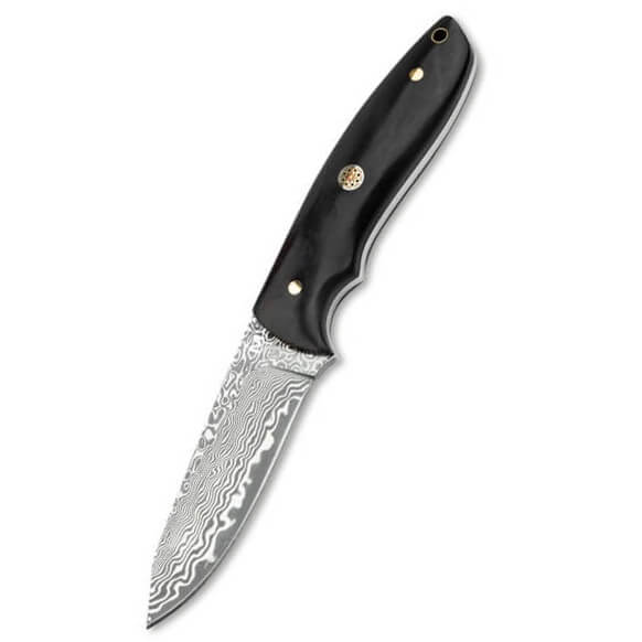 Cuchillo con hoja de acero de Damasco y con mango de madera de eb...