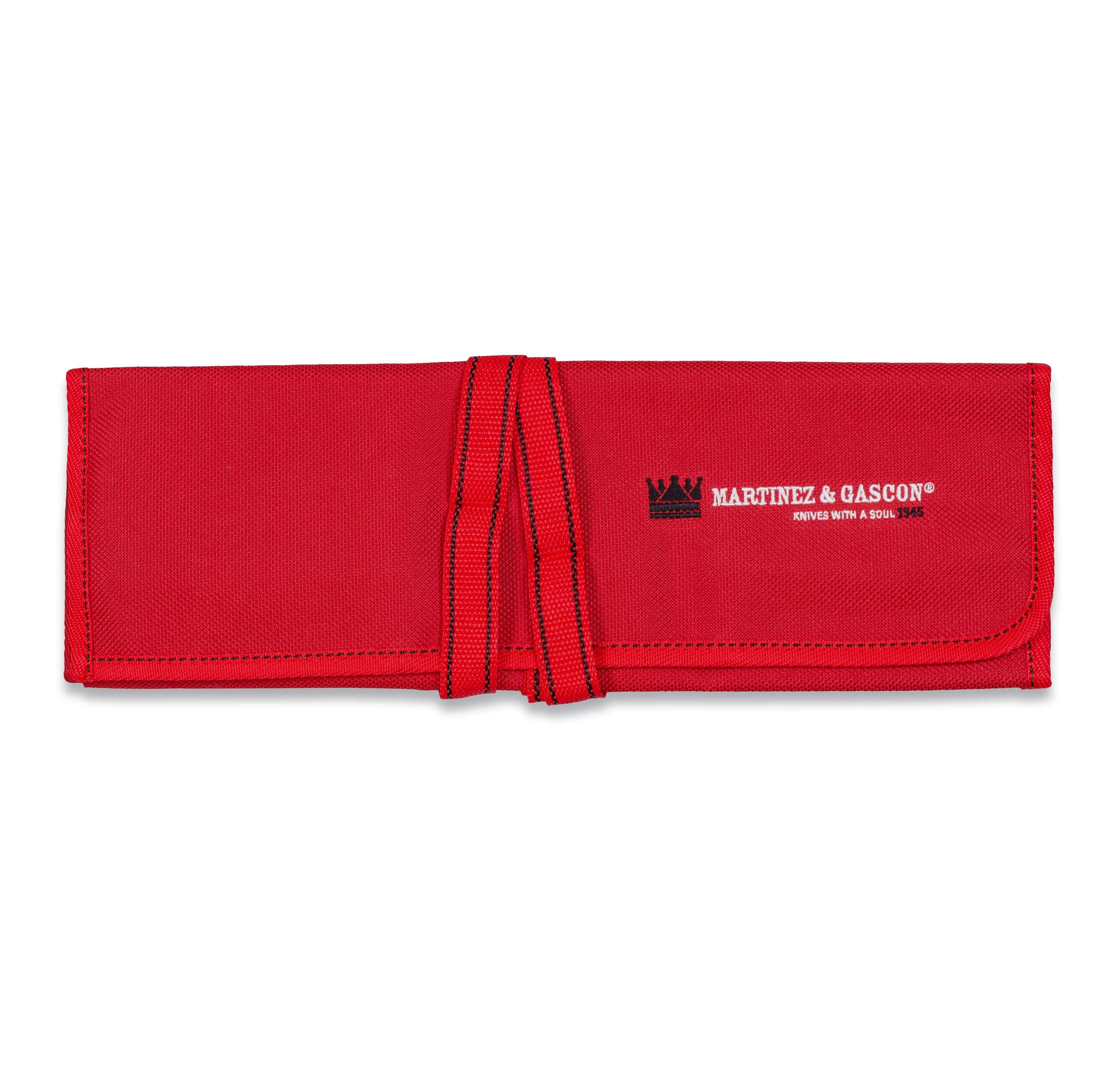Manta porta cuchillos para 12 piezas Martinez y Gascón lona roja Medidas 455x440cm